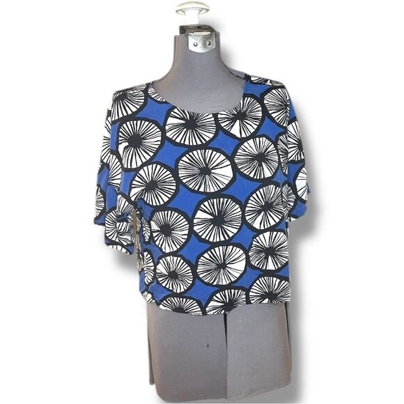 Marimekko x Target Appelsiini Boxy Crop Top – Blue Print, Size XS - Picture 2 of 5